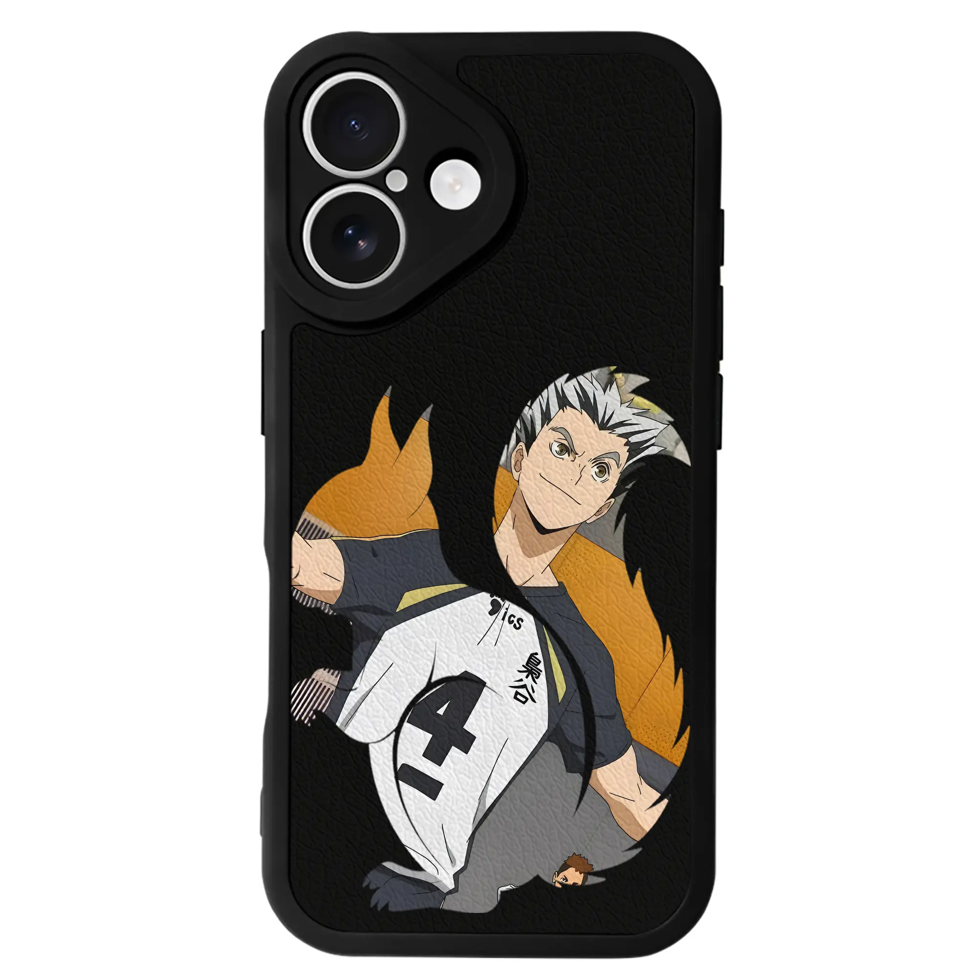 ハイキュー!! グッズ,木兎光太郎 - IPhone 16シリーズ対応 ・ シリコンスマホケース ・ レザー調 ・ 高精度フィット ・ 耐衝撃 ・ ワイヤレス充電対応 ・ 精密カット